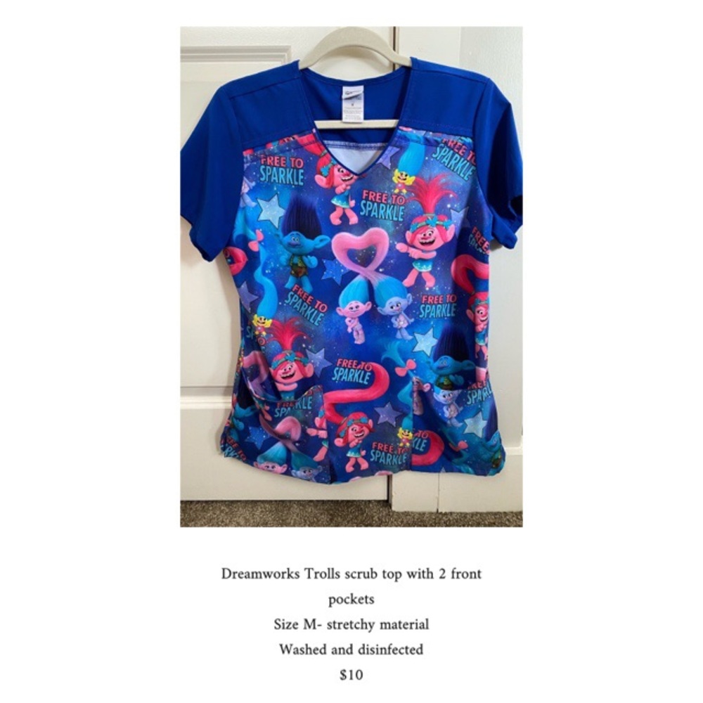 Trolls Scrub Top
